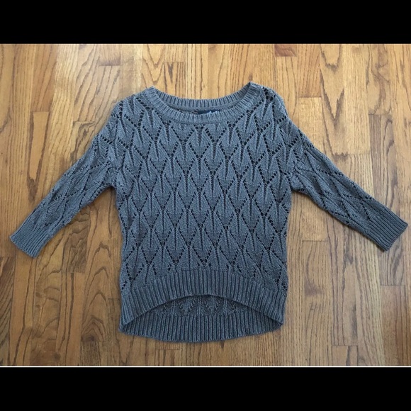 Willi Smith Gray Diamond Knit Sweater 3/4 Sleeves Women’s Sz. Medium - Picture 2 of 5